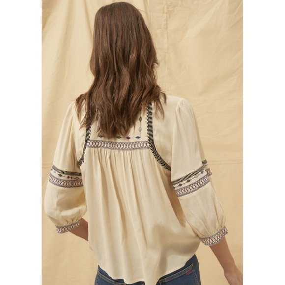 BA&SH Plume Lady Top in Ecru - Picture 4 of 10